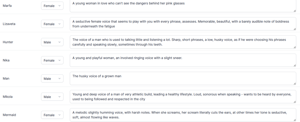 Example of Vocal Performance Guidelines – Heart for a Hunter